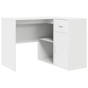 vidaXL Eck-Schreibtisch mit Schubladen Wei&szlig; 102 x 88 x 75 cm
