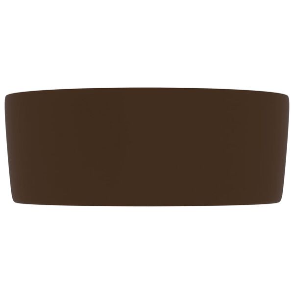 vidaXL Luxuri&ouml;ses Waschbecken Rund Matt Dunkelbraun 40x15 cm Keramik