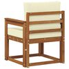 vidaXL Outdoor-Sofa Massives Akazienholz und Polyester Natur