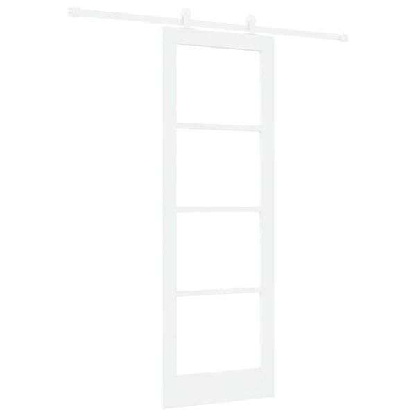 vidaXL Schiebet&uuml;r ORKDAL Wei&szlig; 73,5 x 211 cm Massivholz Kiefer und Glas