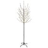 vidaXL LED-Weihnachtsbaum Schwarz 47 x 210 cm Stahl 180 LEDs