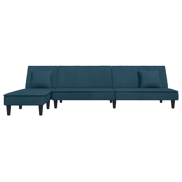 vidaXL Schlafsofa in L-Form Schwarz 255x140x70 cm Samt