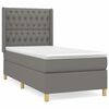 vidaXL Boxspringbett mit Matratze Dunkelgrau 90x200 cm Stoff