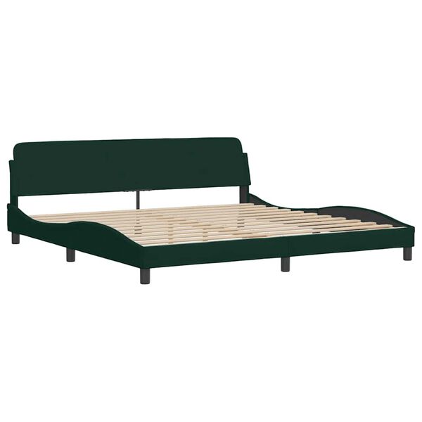 vidaXL Bett mit Matratze "Dover" Dunkelgr&uuml;n 200x200 cm Samt
