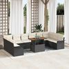vidaXL Garten-Sofa-Set mit Kissen 11 pcs Schwarz und Creme
