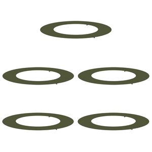 vidaXL geeignet f&uuml;r flache Baumringe 5 Stk. Olivgr&uuml;n &Oslash;50/80 cm Stahl