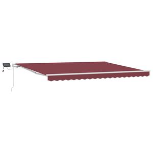 vidaXL Markise Manuell mit LED Weinrot 450x300 cm