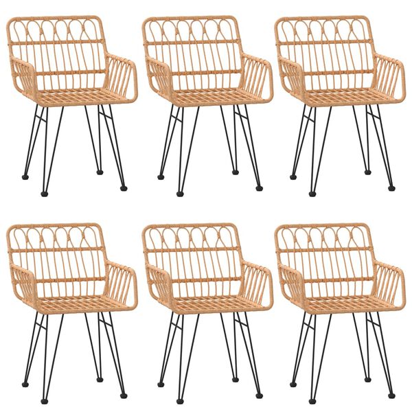 vidaXL 7-tlg. Garten-Essgruppe Poly Rattan