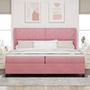 vidaXL Boxspringbett mit Matratze Rosa 200 x 200 cm Polyester