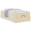 vidaXL Ottoman-Bett mit Matratze Creme 100x200 cm Stoff