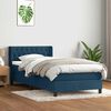 vidaXL Boxspringbett mit Matratze Dunkelblau 100x220 cm Samt