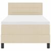 vidaXL Boxspringbett mit Matratze mit LED Creme 90 x 190 cm Stoff