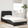 vidaXL Bett mit Matratze Schwarz 100x200 cm Samt