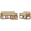 vidaXL Outdoor-Sofagarnitur mit Kissen 6 pcs Natur und Beige