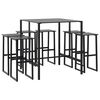 vidaXL 7-tlg. Gartenbar-Set Schwarz Pulverbeschichteter Stahl