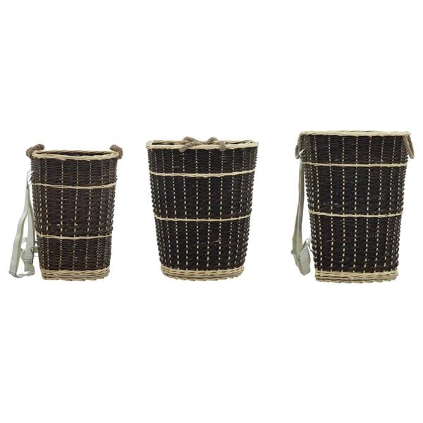 vidaXL Holzkorb mit Trageriemen 44,5×37×50 cm Natur Weide