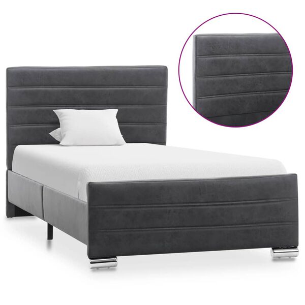 vidaXL Bettgestell Grau Kunstleder 100x200 cm