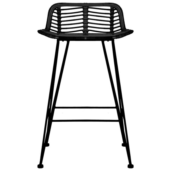 vidaXL Barhocker 2 Stk. Schwarz Rattan