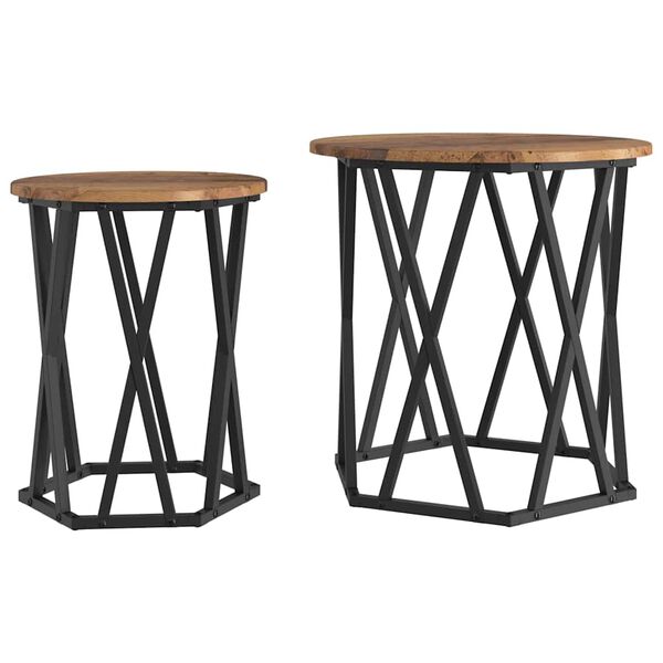 vidaXL Couchtisch 2 pcs Altholz 50 x 50 x 50 cm