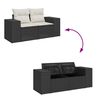 vidaXL Gartensofa-set mit Kissen 9 pcs Schwarz und Creme Poly Rattan