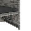 vidaXL 5-tlg. Garten-Lounge-Set mit Auflagen Poly Rattan Grau