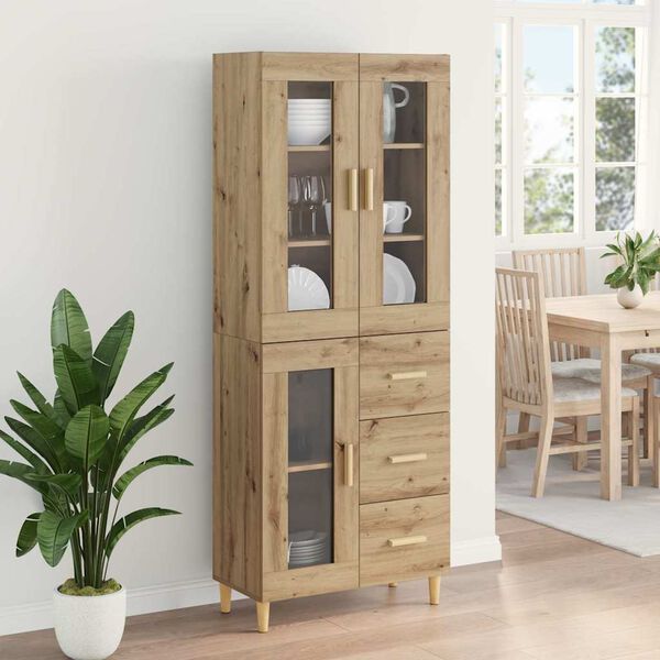 vidaXL Highboard Artisan-Eiche 69,5 x 34 x 180 cm Holzwerkstoff