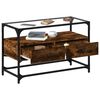 vidaXL TV-Schrank mit Glasplatte R&auml;uchereiche 80x35x51cm Holzwerkstoff