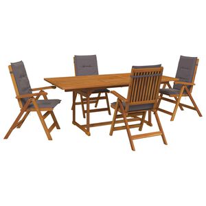 vidaXL Essgruppe f&uuml;r drau&szlig;en mit Sonnenschirm 6 stk. 4-Sitzer
