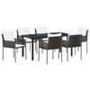 vidaXL Garten Essgruppe 7 pcs Braun und Schwarz PE-Rattan