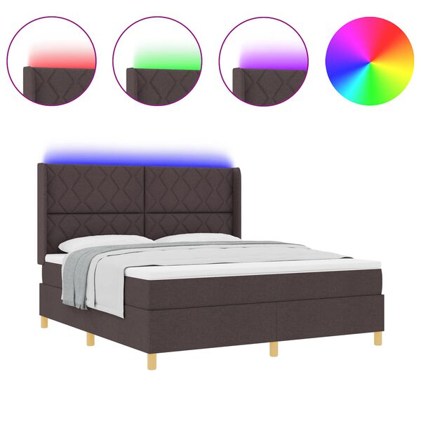 vidaXL Boxspringbett mit Matratze Braun 180 x 200 cm Stoff