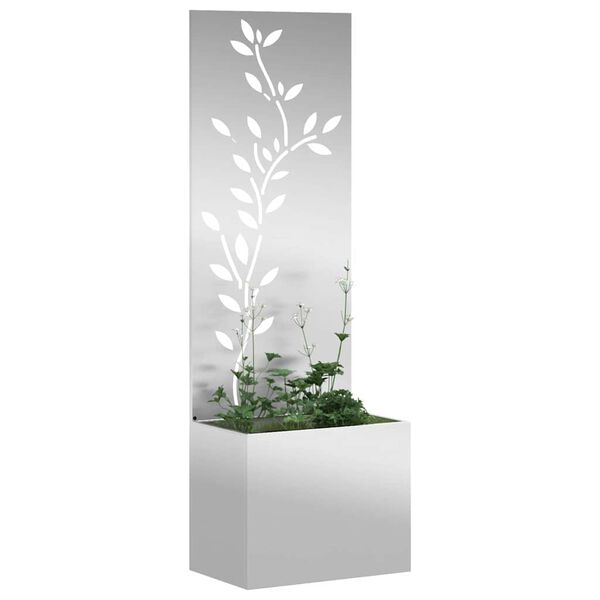 vidaXL Garten Sichtschutz-Leinwand Silber 50 x 140 cm Verzinkter Stahl