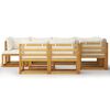 vidaXL 10-tlg. Garten-Lounge-Set mit Auflagen Creme Massivholz Akazie