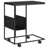 vidaXL Beistelltisch mit Rollen Schwarz 55x36x63,5 cm Holzwerkstoff