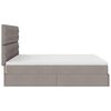 vidaXL Ottoman-Bett mit Matratzen & LEDs Taupe 160x200 cm Stoff