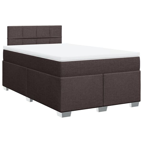 vidaXL Boxspringbett mit Matratze Dunkelbraun 120x190 cm Stoff