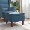 vidaXL Hocker mit Holzbeinen Blau Samt