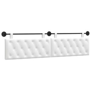 vidaXL H&auml;ngevorderseite Wandmontiert Wei&szlig; 210 x 55 x 7 cm Stoff