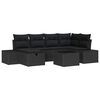 vidaXL Gartensofa-set 7 stk. Schwarz Poly-Rattan