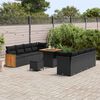 vidaXL Gartensofa-set mit Kissen 11 pcs Schwarz