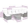 vidaXL Gartensofa-set mit Kissen 8 pcs Schwarz Poly Rattan
