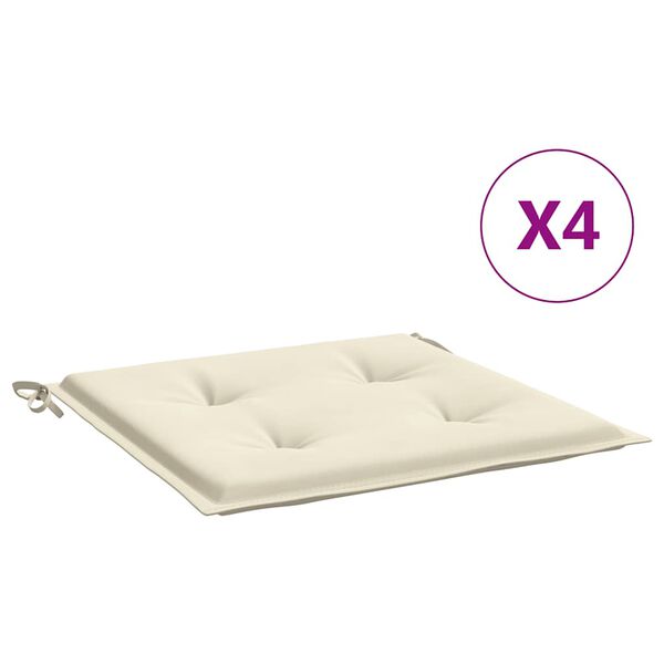 vidaXL Gartenstuhl-Kissen 4 Stk. Creme 40x40x4 cm Oxford-Gewebe