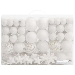 vidaXL 111-tlg. Weihnachtskugel-Set Wei&szlig; Polystyrol
