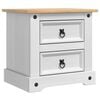 vidaXL Nachttisch Corona Wei&szlig; 53 x 39 x 47 cm Massives Kiefernholz
