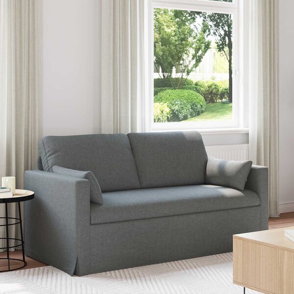 vidaXL Sofa 140cm Dunkelgrau Metall