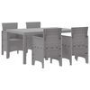 vidaXL Garten Essgruppe 5 pcs Hellgrau Polt Rattan