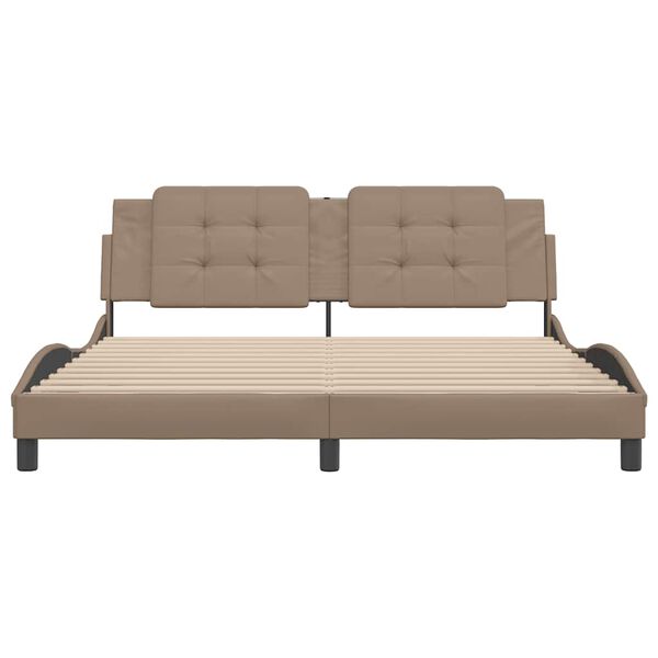 vidaXL Bettgestell ohne Matratze "Zadar" Cappuccino-Braun 180x200 cm Kunstleder