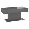 vidaXL Couchtisch Hochglanz-Grau 96x50x45 cm Holzwerkstoff