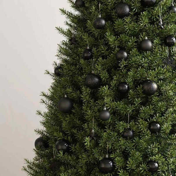 vidaXL 111-tlg. Weihnachtskugel-Set Schwarz Polystyrol