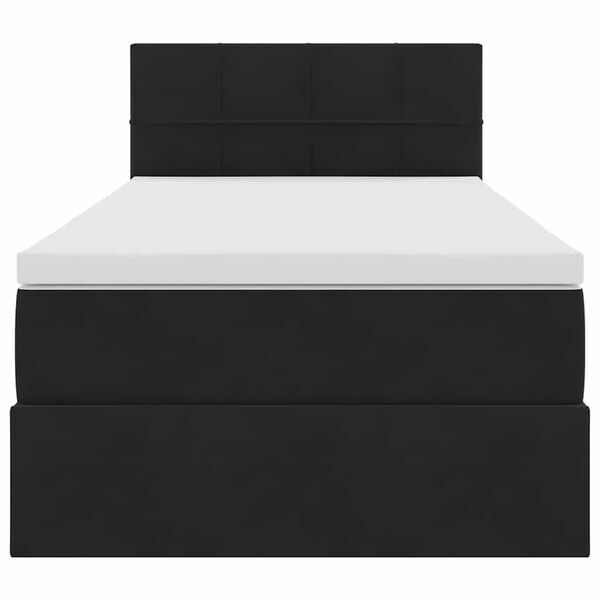vidaXL Bett mit Stauraum und LED mit Matratze Schwarz 90 x 190 cm Samt