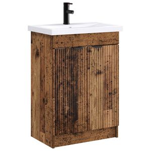 vidaXL Badezimmerm&ouml;bel-Set Altholz 78,5 x 37,5 x 81 cm Holzwerkstoff